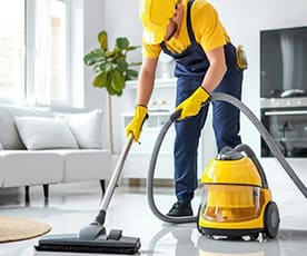 Detaylı ev temizliğinde mutfak dolabı içi temizlenirken
